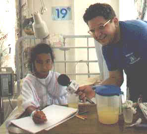 Radio mic. in use in a childrens ward